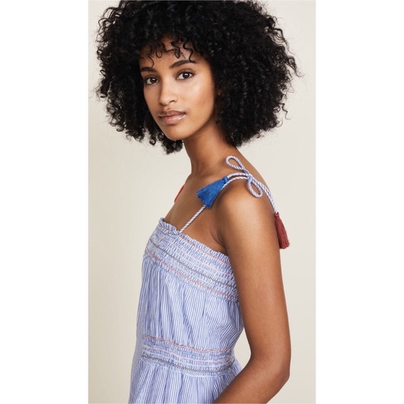 NWT Red Carter Smocked Ayala Blue & White Striped Midi Dress - Picture 4 of 8